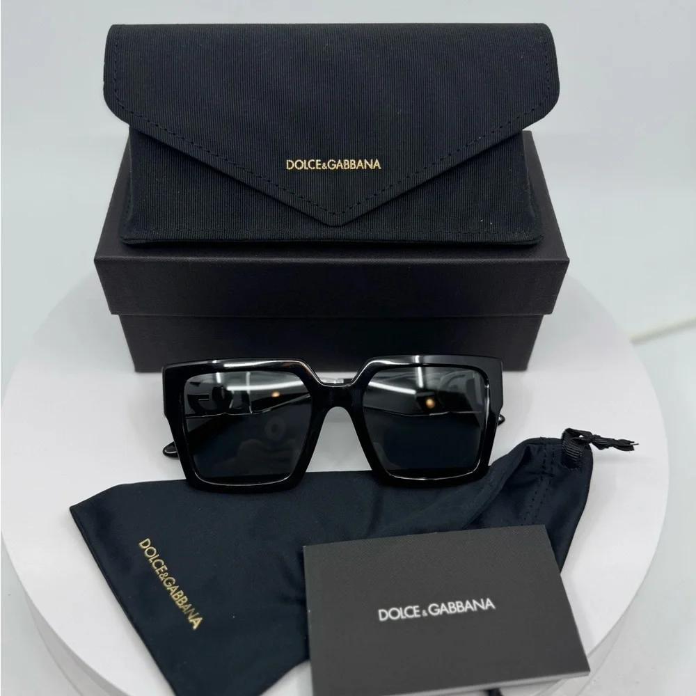 Dolce & Gabbana Black Diva Square Oversized Frame Sunglasses Luxury, Brand New!